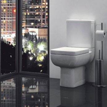 Prestige Options 600 Open Back Close Coupled Toilet Dual Flush Cistern - Premium Soft Close Seat