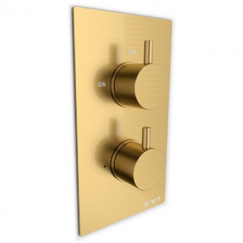 Prestige Ottone Thermostatic Concealed Shower Mixer with Adjustable Slide Rail Kit - Brushed Brass