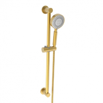 Prestige Ottone Thermostatic Concealed Shower Mixer with Adjustable Slide Rail Kit - Brushed Brass