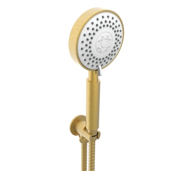 Prestige Ottone Thermostatic Concealed Shower Valve with Overhead Drencher and Sliding Handset - Brushed Brass | Product Image