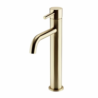 Prestige Ottone Hi-Rise Mono Basin Mixer Tap - Brushed Brass