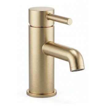 Prestige Ottone Basin Mixer Tap with Click Waste - Brushed Brass | Product Image