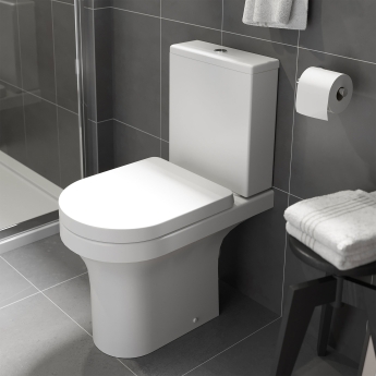 Prestige Ozone Round Rimless Open Back Close Coupled Toilet (inc Soft Close Seat) | Product Image