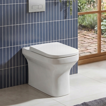 Prestige Ozone Square Rimless Back to Wall Toilet (inc Lightweight Soft Close Seat) | Product Image