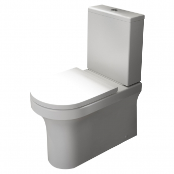 Prestige Ozone Rimless Back to Wall Close Coupled Toilet Push Button Cistern - Soft Close Seat