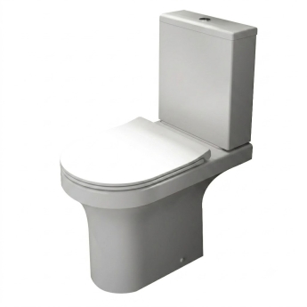 Prestige Ozone Round Rimless Open Back Close Coupled Toilet (inc Lightweight Soft Close Seat) | Product Image