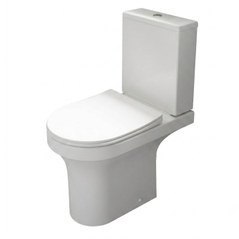 Prestige Ozone Round Rimless Open Back Close Coupled Toilet (inc Soft Close Seat) | Product Image