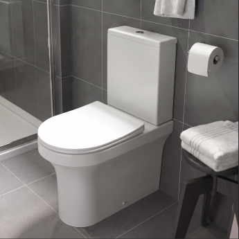 Prestige Ozone Round Rimless Fully Back to Wall Close Coupled Toilet (inc Soft Close Seat) | Product Image