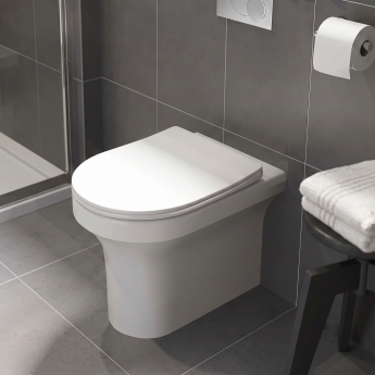 Prestige Ozone Round Rimless Back to Wall Toilet (inc Soft Close Seat) | Product Image