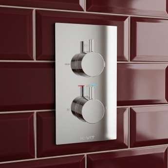 Prestige Plan Option 3 Thermostatic Concealed Shower Valve with Adjustable Slide Rail Kit and Fixed Head - Chrome | Product Image