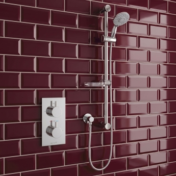Prestige Plan Option 1 Thermostatic Concealed Shower Valve with Adjustable Slide Rail Kit - Chrome | Product Image