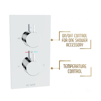 Prestige Plan Option 1 Thermostatic Concealed Shower Valve with Adjustable Slide Rail Kit - Chrome | Product Image