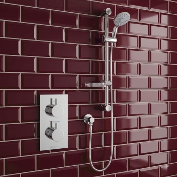 Prestige Plan Option 1 Thermostatic Concealed Shower Valve with Adjustable Slide Rail Kit - Chrome | Product Image