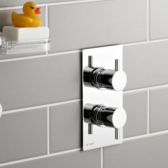 Prestige Plan Option 2 Thermostatic Concealed Shower Valve with Fixed Shower Head and Arm - Chrome