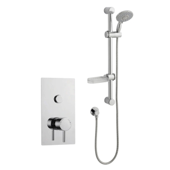 Prestige Plan Thermostatic Single Round Push Button Concealed Mixer Shower with Shower Kit | Product Image