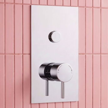 Prestige Plan Thermostatic Single Round Push Button Concealed Mixer Shower with Round Shower Head | Product Image