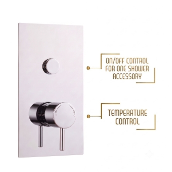 Prestige Plan Thermostatic Single Round Push Button Concealed Mixer Shower with Round Shower Head | Product Image