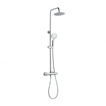 Prestige Plan Thermostatic Bar Shower with Ultra Slim Stainless Shower Drencher and Sliding Handset