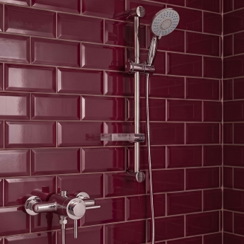 Prestige Plan Option 4 Thermostatic Exposed Shower Valve with Adjustable Slide Rail Kit - Chrome | Product Image
