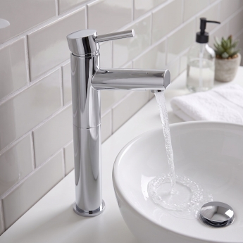 Prestige Plan Tall Mono Basin Mixer Tap - Chrome | Product Image