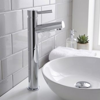 Prestige Plan Tall Mono Basin Mixer Tap - Chrome | Product Image