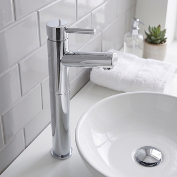 Prestige Plan Tall Mono Basin Mixer Tap - Chrome | Product Image