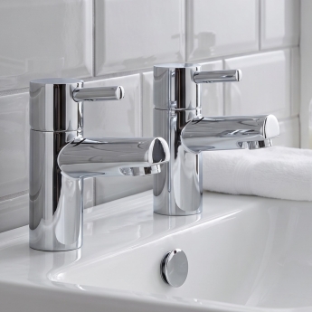 Prestige Plan Basin Taps Pair Chrome | Product Image