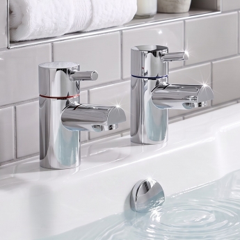 Prestige Plan Bath Taps Pair Chrome | Product Image