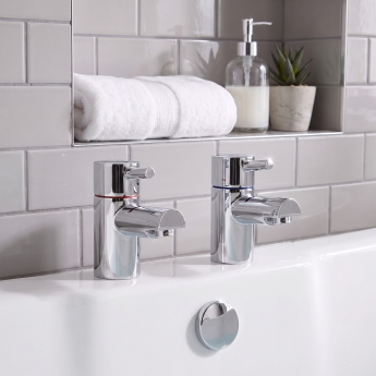 Prestige Plan Bath Taps Pair Chrome | Product Image