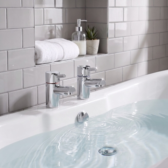 Prestige Plan Bath Taps Pair Chrome | Product Image