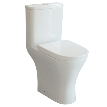Prestige Primo Round Rimless Comfort Height Close Coupled Toilet with Push Button Cistern - Soft Close Seat | Product Image