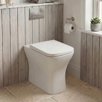 Prestige Primo Square Rimless Comfort Height Back to Wall Toilet (inc Soft Close Seat) | Product Image