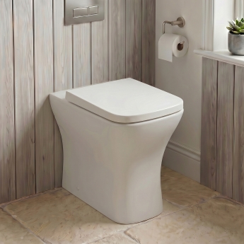 Prestige Primo Square Rimless Comfort Height Back to Wall Toilet (inc Soft Close Seat) | Product Image