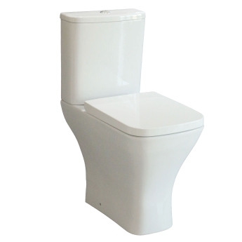 Prestige Primo Square Rimless Comfort Height Open Back Close Coupled Toilet (inc Soft Close Seat) | Product Image