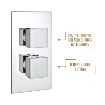 Prestige Pure Option 3 Thermostatic Concealed Shower Valve with Adjustable Slide Rail Kit and Fixed Head - Chrome | Product Image
