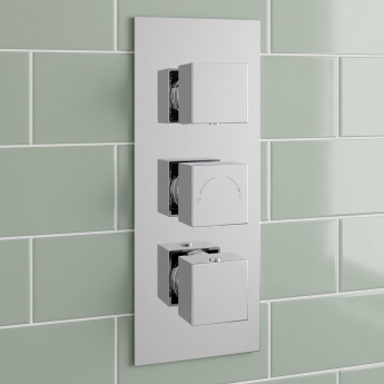 Prestige Pure Option 6 Thermostatic Concealed Shower Valve with Adjustable Slide Rail Kit and Fixed Head - Chrome | Product Image