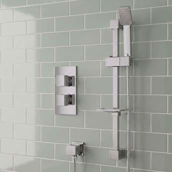 Prestige Pure Option 1 Thermostatic Concealed Shower Valve with Adjustable Slide Rail Kit - Chrome | Product Image