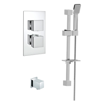 Prestige Pure Option 1 Thermostatic Concealed Shower Valve with Adjustable Slide Rail Kit - Chrome | Product Image