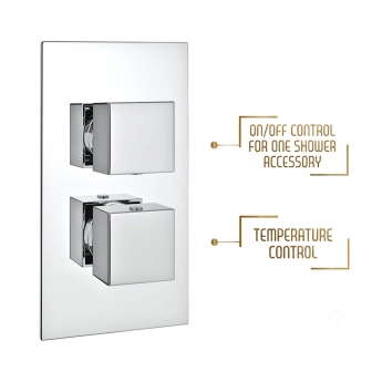 Prestige Pure Option 1 Thermostatic Concealed Shower Valve with Adjustable Slide Rail Kit - Chrome | Product Image