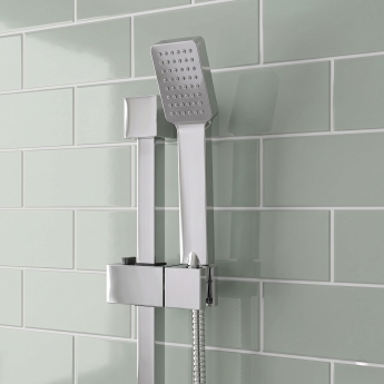 Prestige Pure Option 3 Thermostatic Concealed Shower Valve with Adjustable Slide Rail Kit and Fixed Head - Chrome | Product Image