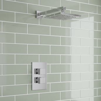 Prestige Pure Option 2 Thermostatic Concealed Shower Valve with Fixed Shower Head and Arm - Chrome | Product Image