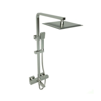 Prestige Pure Thermostatic Bar Shower Mixer with Rigid Riser Kit and Bath Filler Spout - Chrome | Product Image
