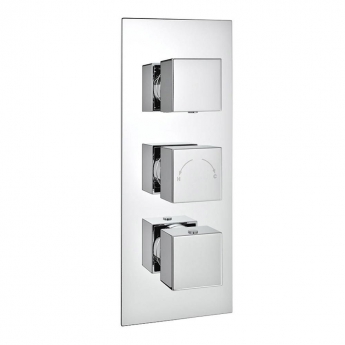 Prestige Pure Thermostatic 3 Outlet Concealed Shower Valve Triple Handle - Chrome