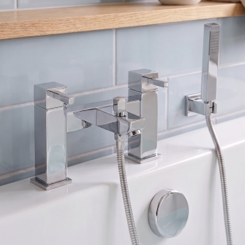 Prestige Pure Bath Shower Mixer Tap Pillar Mounted - Chrome | Product Image