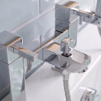 Prestige Pure Bath Shower Mixer Tap Pillar Mounted - Chrome | Product Image