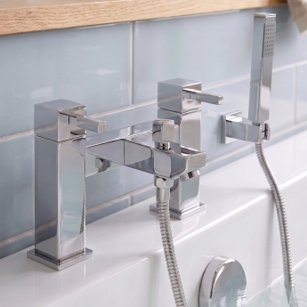 Prestige Pure Bath Shower Mixer Tap Pillar Mounted - Chrome | Product Image