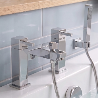 Prestige Pure Bath Shower Mixer Tap Pillar Mounted - Chrome | Product Image