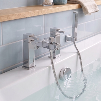 Prestige Pure Bath Shower Mixer Tap Pillar Mounted - Chrome | Product Image