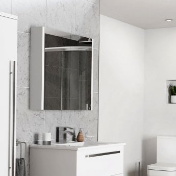 Prestige Purity Mirror Bathroom Cabinet 800mm Wide - White