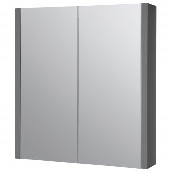 Prestige Purity Mirror Bathroom Cabinet 600mm Wide - Storm Grey Gloss